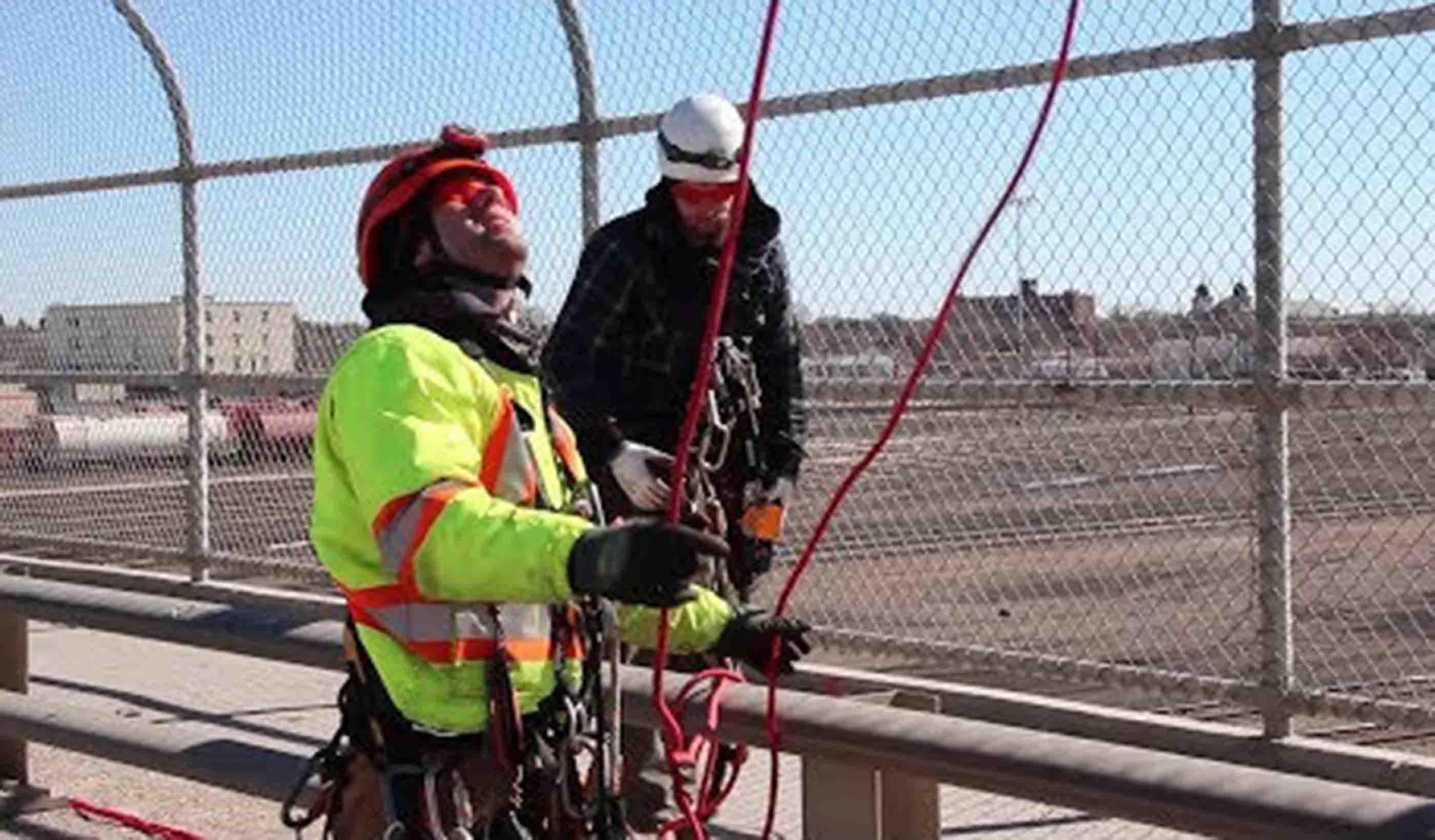 Arlington Bridge climbing inspection